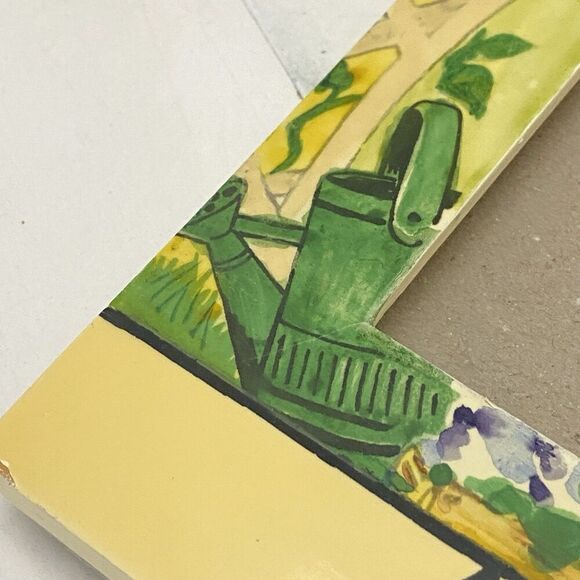 Vtg Exposures Hand Painted "April" Months of the Year 4X6 Picture Frame Garden - Picture 3 of 13